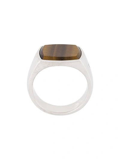 Shop Tom Wood Tiger Eye Ring In Metallic