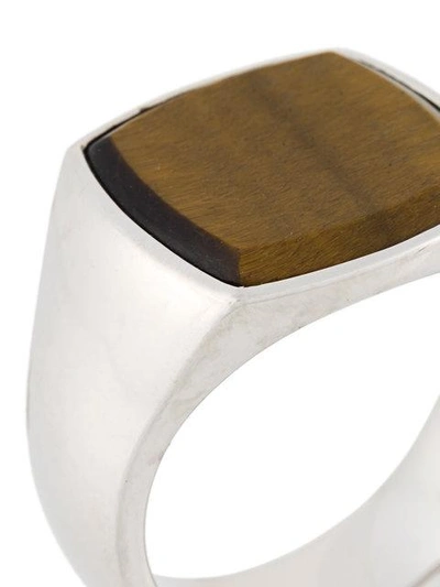 Shop Tom Wood Tiger Eye Ring In Metallic