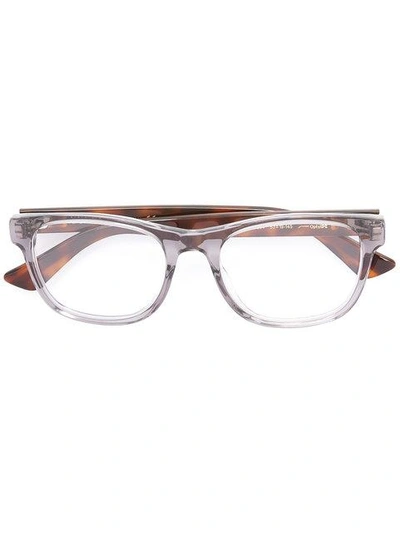 Shop Gucci Square Glasses In Grey