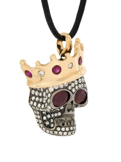 Shop Gavello Diamond Skull Pendant Necklace In White
