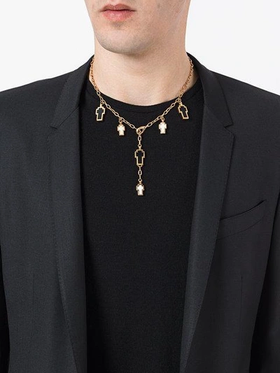 Shop Gavello Cross Charm Necklace In Metallic