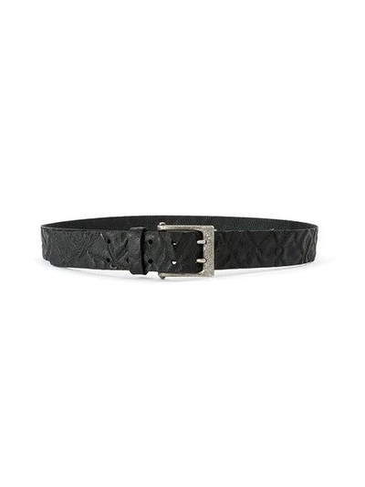 Shop Ivo Scunzani Textured Belt In Black