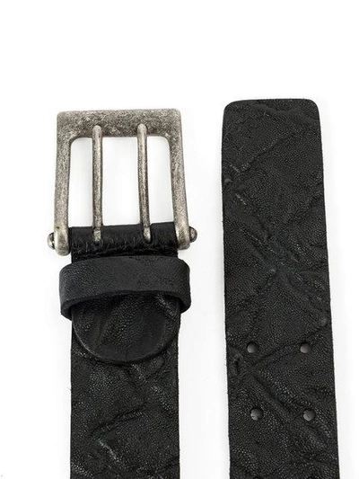 Shop Ivo Scunzani Textured Belt In Black