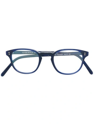 Shop Oliver Peoples 'fairmont' Square Frame Glasses In Blue