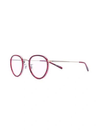 Shop Oliver Peoples Round-frame Glasses - Red