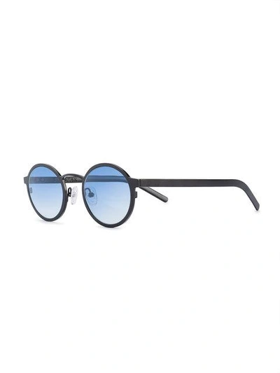 Shop Blyszak Black Oval Sunglasses With Ocean Gradient Lenses