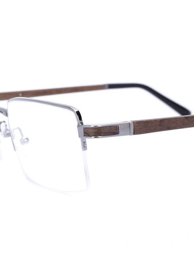 Shop Gold And Wood Wood Detail Glasses
