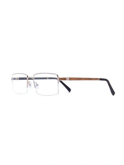 Shop Gold And Wood Wooden Arm Glasses In Brown