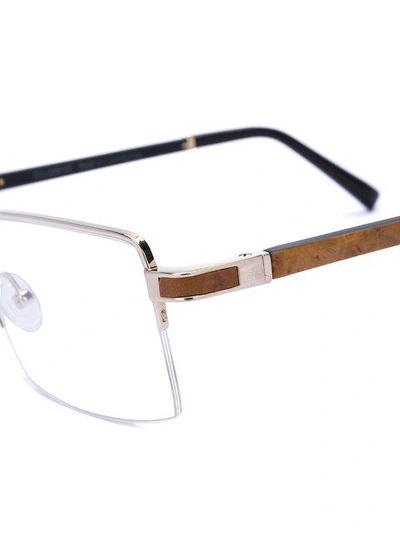 Shop Gold And Wood Wooden Arm Glasses In Brown
