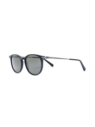 Shop Brioni Round Frame Sunglasses - Black