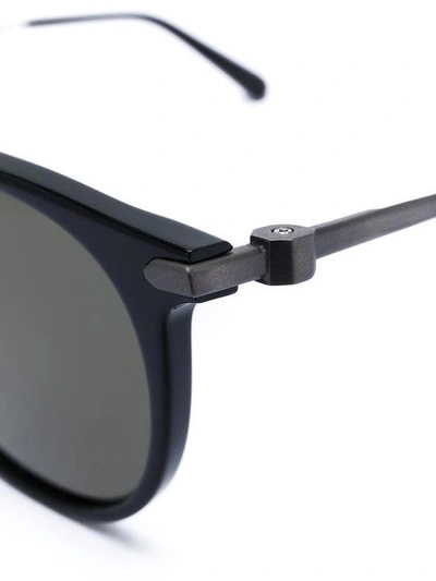 Shop Brioni Round Frame Sunglasses - Black