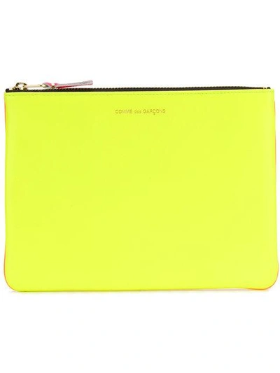 Shop Comme Des Garçons Super Fluo Clutch Wallet In Super Fluo/yellow/l.orang