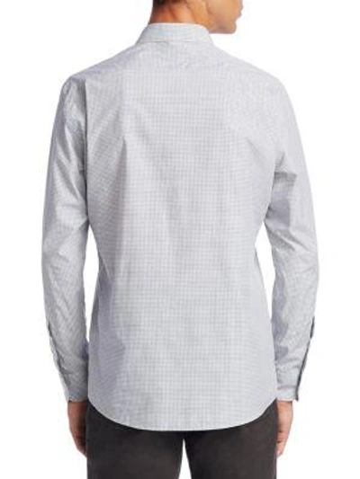 Shop Ermenegildo Zegna Gingham Cotton Button-down Shirt In Grey