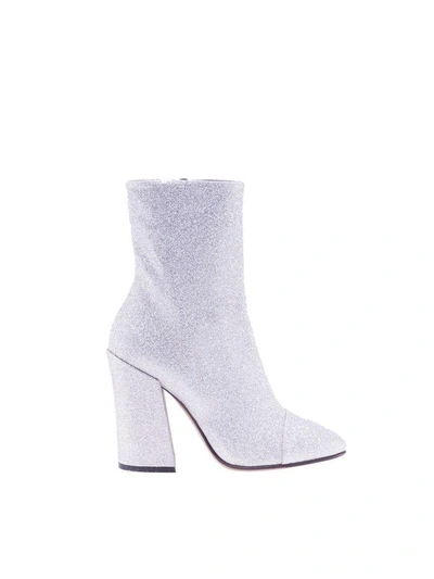 Shop Dries Van Noten Glittered Ankle Boots In White