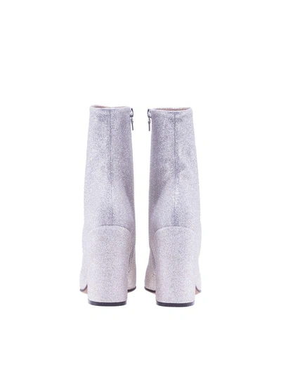 Shop Dries Van Noten Glittered Ankle Boots In White