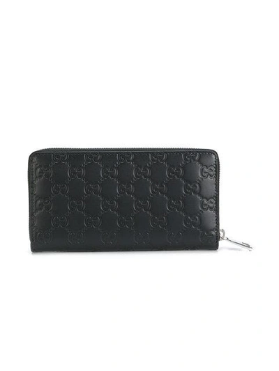 Shop Gucci -  Signature Zip Around Wallet  In Black