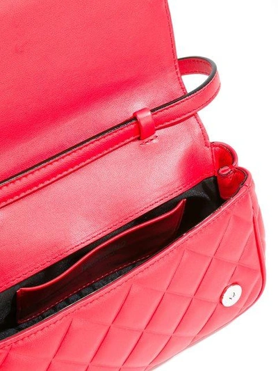 Shop Moschino Logo Plaque Shoulder Bag - Red