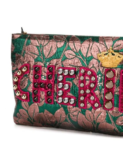 Shop Dolce & Gabbana Cherie Clutch In Green