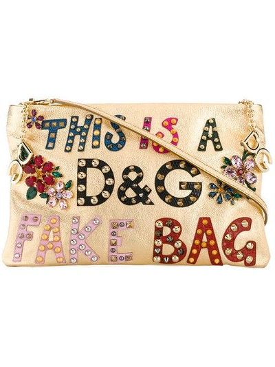 Shop Dolce & Gabbana Cleo Clutch - Metallic