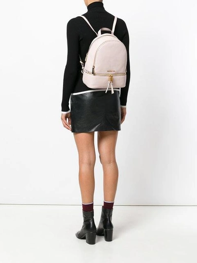Michael Michael Kors Rhea Medium Leather Backpack In Soft Pink | ModeSens