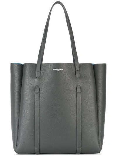 Shop Balenciaga Black Everyday Medium Leather Tote Bag - Grey