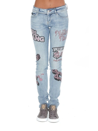 Shop Philipp Plein Chicago Gang Jeans In Denim