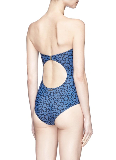Shop Stella Mccartney 'animal' Leopard Print Strapless One-piece Swimsuit