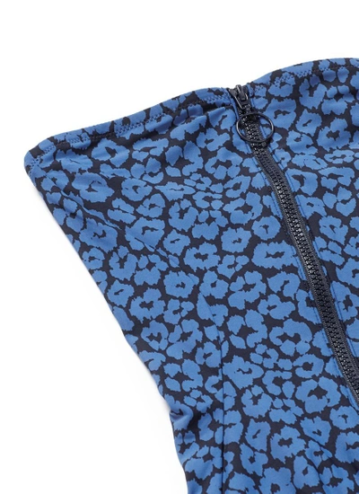 Shop Stella Mccartney 'animal' Leopard Print Strapless One-piece Swimsuit