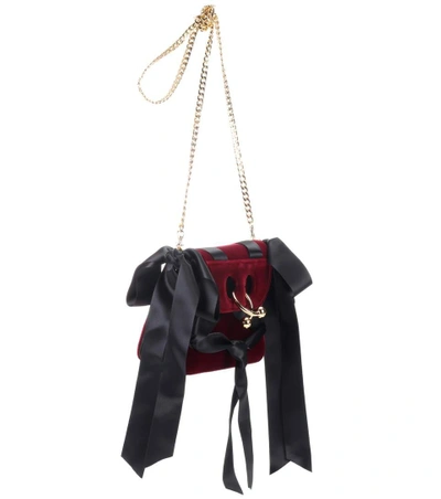 Shop Jw Anderson Pierce Mini Velvet Shoulder Bag In Lurguedy