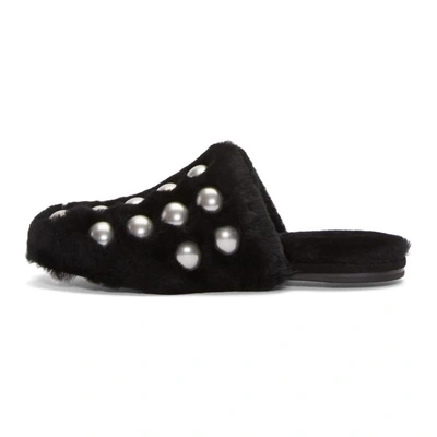 Shop Alexander Wang Black Shearling Amelia Slipper