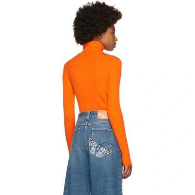 Shop Gucci Orange Fine Wool Turtleneck In 6872 Orange