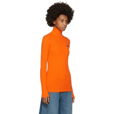 Shop Gucci Orange Fine Wool Turtleneck In 6872 Orange