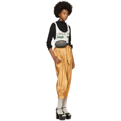Shop Gucci Gold Lurex Crepe Bloomer Trousers