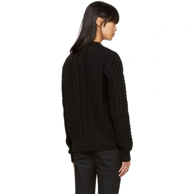 Shop Saint Laurent Black Cable Knit Sweater