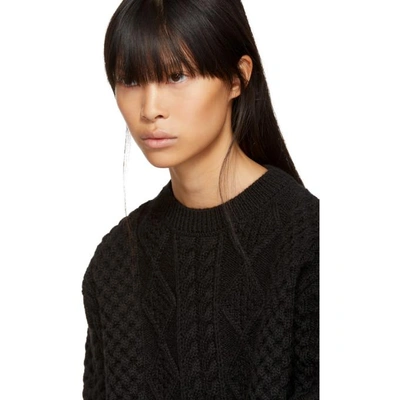 Shop Saint Laurent Black Cable Knit Sweater
