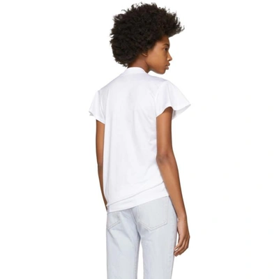 Shop Marques' Almeida Marques Almeida White Skewed Gathered Front T-shirt