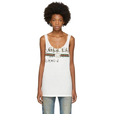 Gucci White Coco Capitán Edition 'common Sense' Logo Tank Top | ModeSens