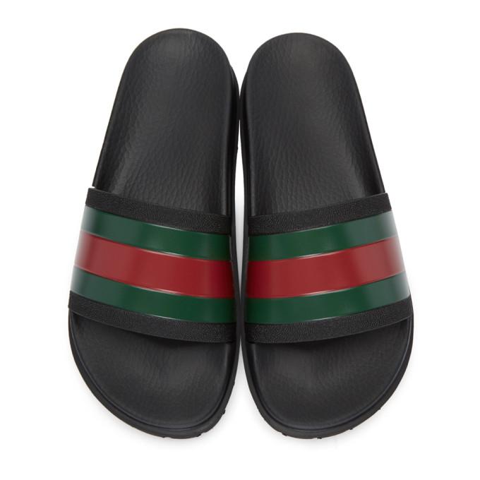 gucci web slide black