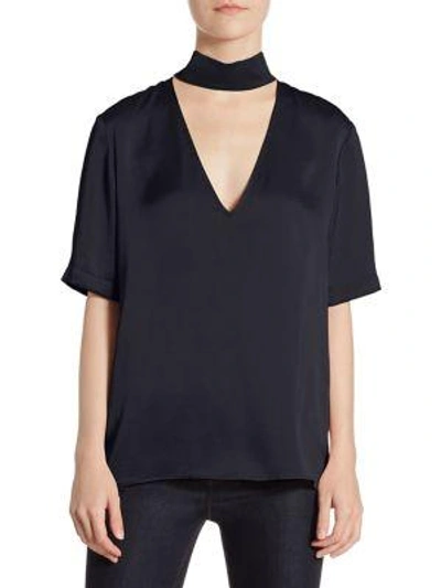 Shop Theory V-neck Choker Top In Deep Navy