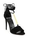 PIERRE HARDY Blondie Suede & Metal Ankle-Tie Sandals