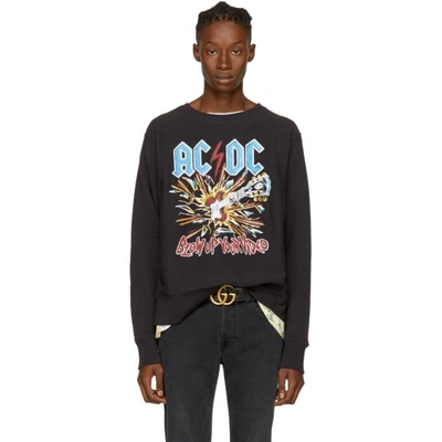 Gucci Crew-neck Cotton Sweatshirt Black ModeSens
