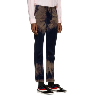 Shop Gucci Blue Tie-dye Chlorine Punk Trousers