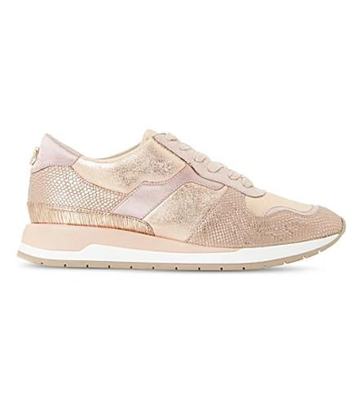 Shop Dune Elena Suede Metallic Sneakers In Blush-suede