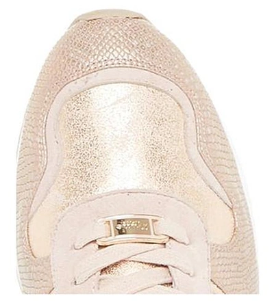 Shop Dune Elena Suede Metallic Sneakers In Blush-suede