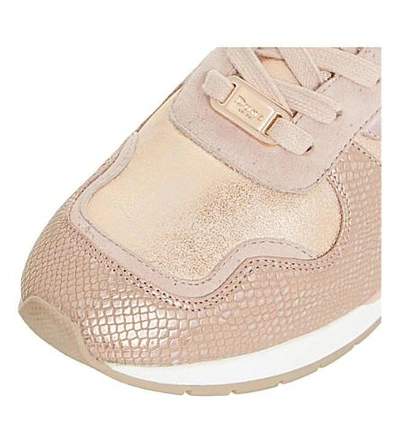 Shop Dune Elena Suede Metallic Sneakers In Blush-suede