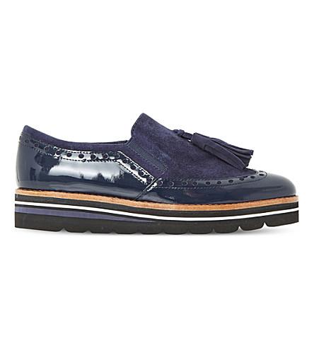 navy flatform loafers