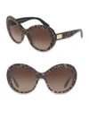DOLCE & GABBANA 57MM Leopard-Print Oval Sunglasses