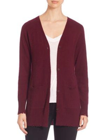 Shop Rta Long Sleeve Cashmere Sweater In Wine