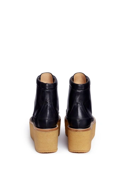 Shop Gabriela Hearst 'terrell' Crepe Rubber Platform Leather Combat Boots
