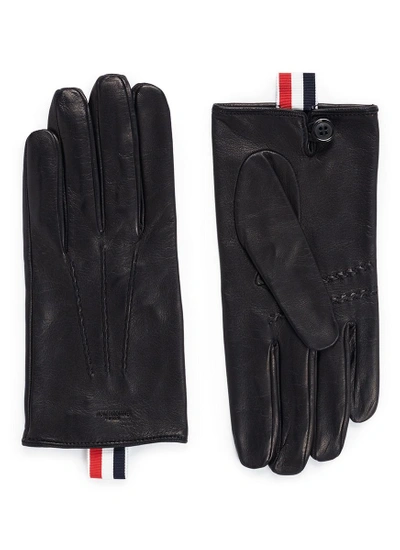 Shop Thom Browne Sheepskin Leather Gloves